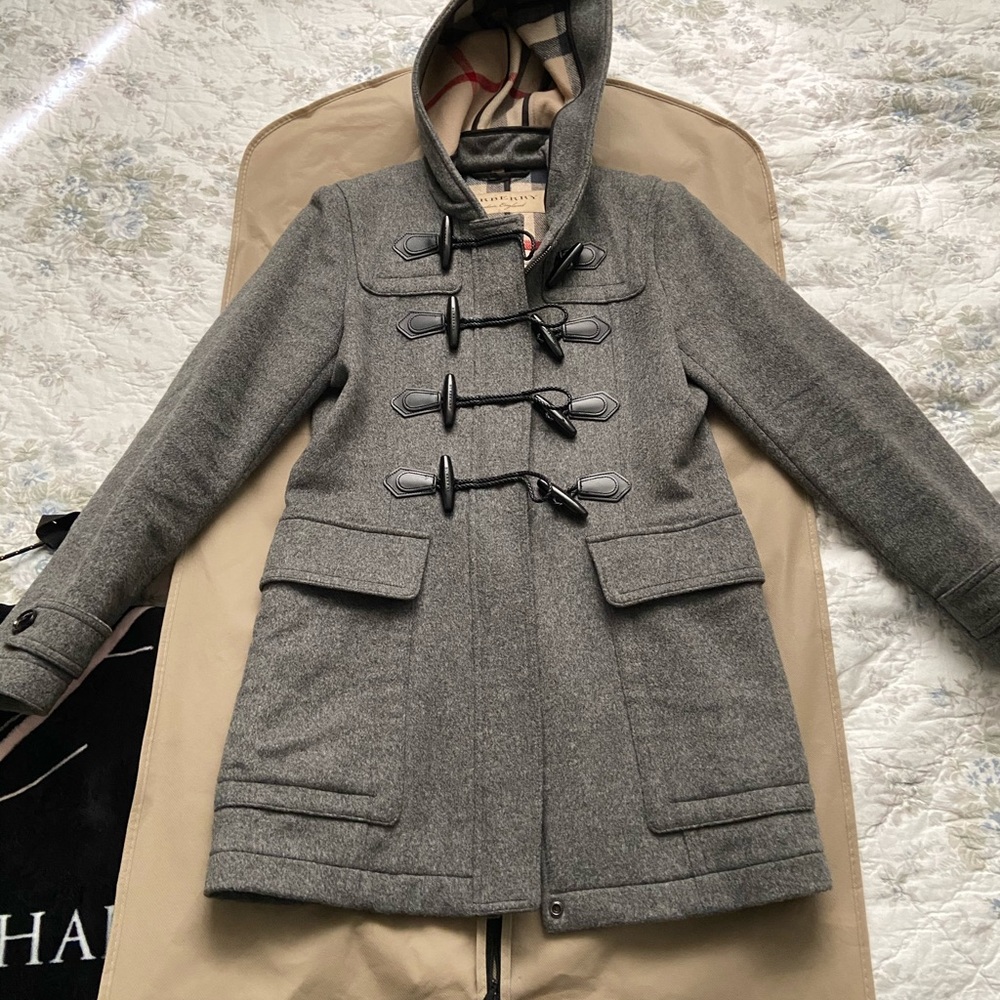 Burberry Grey Wool Coat